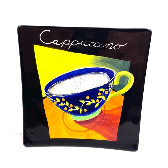 VTG Set of 4 Mary Naylor Designs Hand-Painted Coffee-Themed Plates 2003 9.75 in - Picture 10 of 11